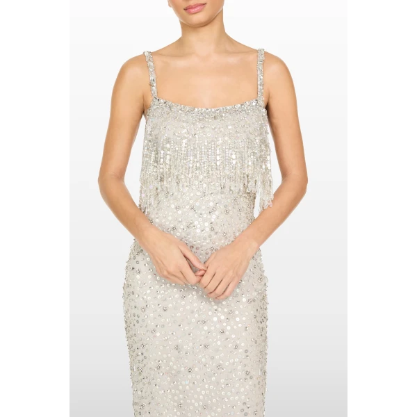 Jenny Packham Iris Dress in Snow | Evening Gowns | Coveti