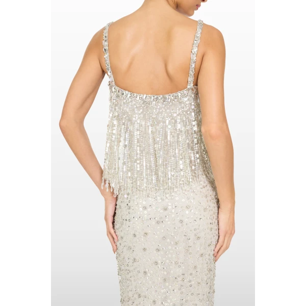 Jenny Packham Iris Dress in Snow | Evening Gowns | Coveti