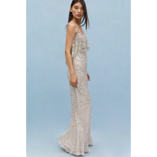 Jenny Packham Iris Dress in Snow | Evening Gowns | Coveti