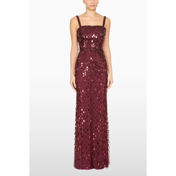Jenny Packham Juliette Dress in Cardinal | Evening Gowns | Coveti