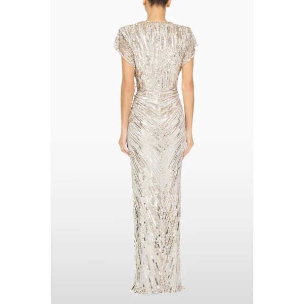 Jenny Packham Lacie Dress in Platinum | Evening Gowns | Coveti