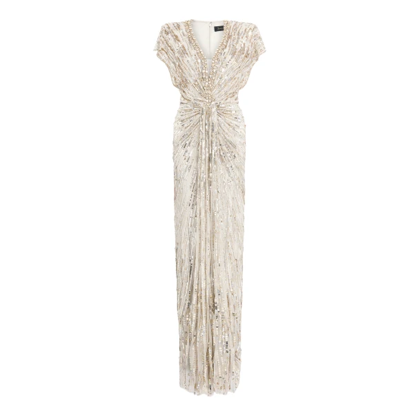 Jenny Packham Lacie Dress in Platinum | Coveti
