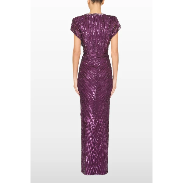 Jenny Packham Lacie Dress in Purple Muscadine | Evening Gowns | Coveti