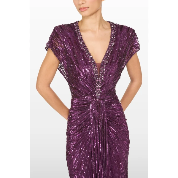 Jenny Packham Lacie Dress in Purple Muscadine | Evening Gowns | Coveti