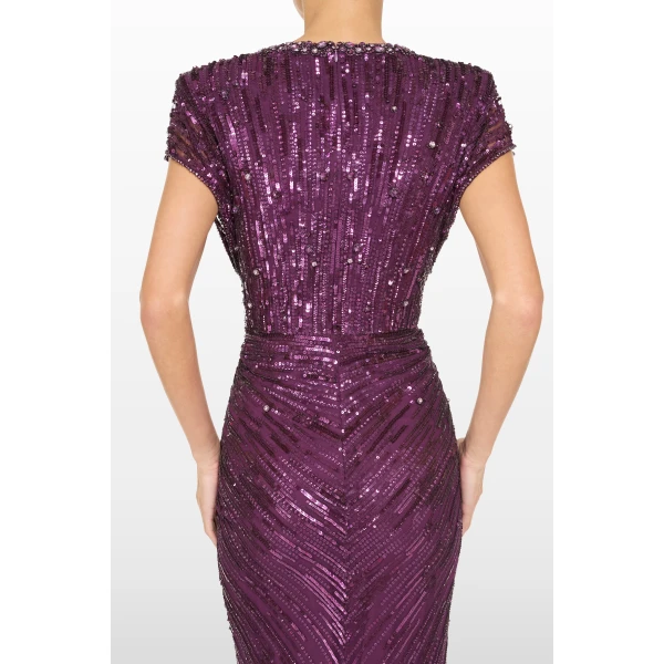 Jenny Packham Lacie Dress in Purple Muscadine | Evening Gowns | Coveti