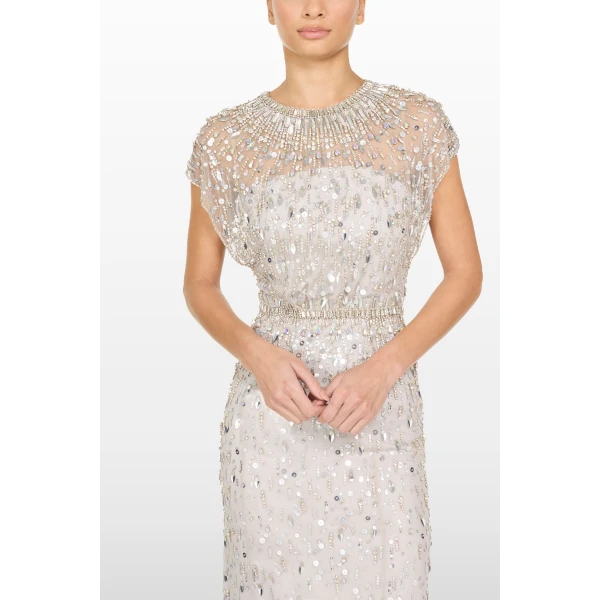 Jenny Packham Lauretta Dress in Ammonite | Evening Gowns | Coveti