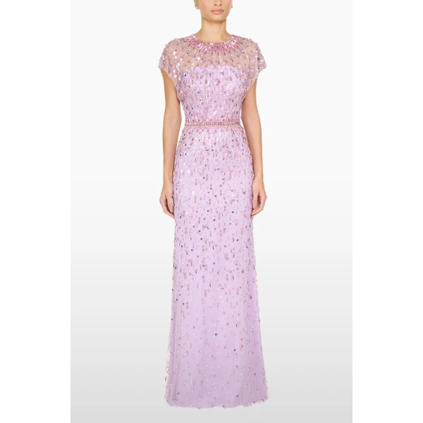 Jenny Packham Lauretta Dress in Lilac | Evening Gowns | Coveti