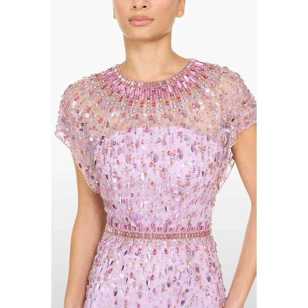 Jenny Packham Lauretta Dress in Lilac | Evening Gowns | Coveti