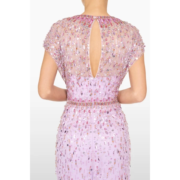 Jenny Packham Lauretta Dress in Lilac | Evening Gowns | Coveti
