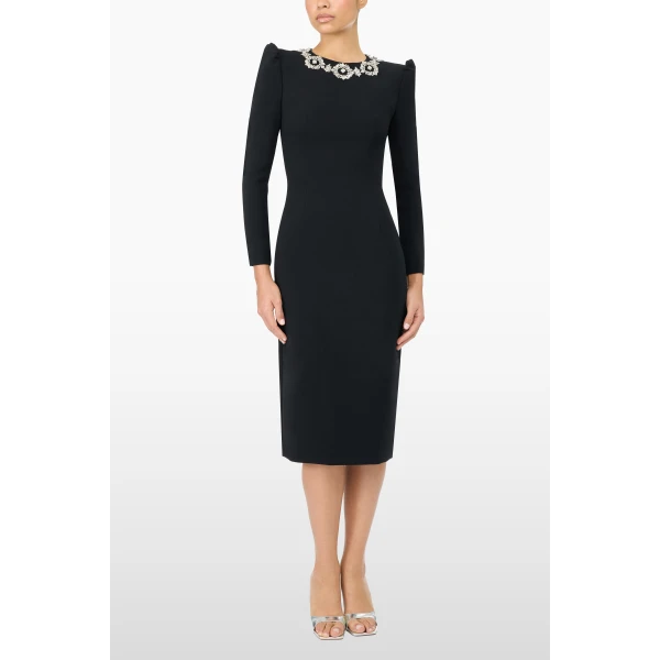 Jenny Packham Mantra Dress in Liquorice | Midi Dresses | Coveti