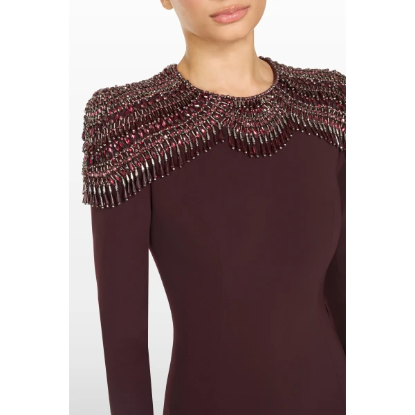 Jenny Packham Muse Dress in Mahogany | Evening Gowns | Coveti