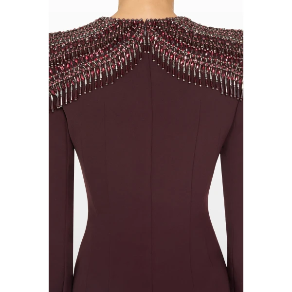 Jenny Packham Muse Dress in Mahogany | Evening Gowns | Coveti