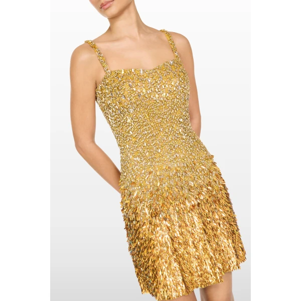 Jenny Packham Nima Dress in Saffron | Mini Dresses | Coveti
