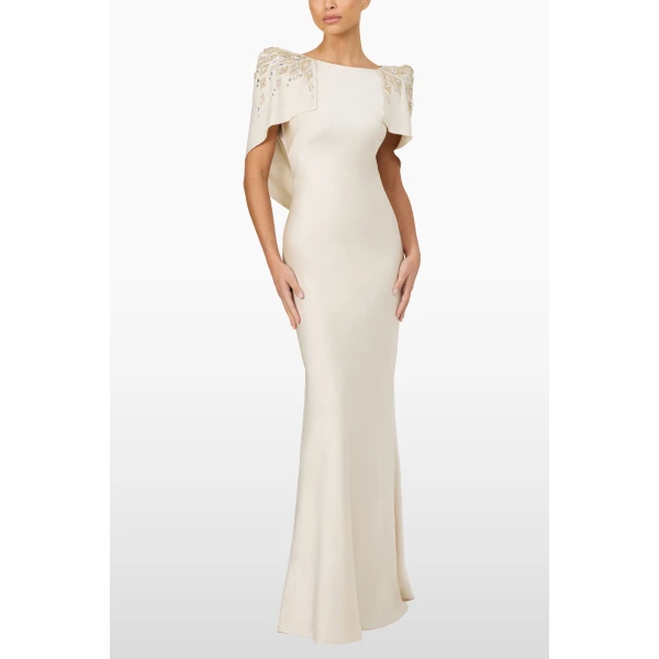 Jenny Packham Ophelia Dress in Oyster | Evening Gowns | Coveti