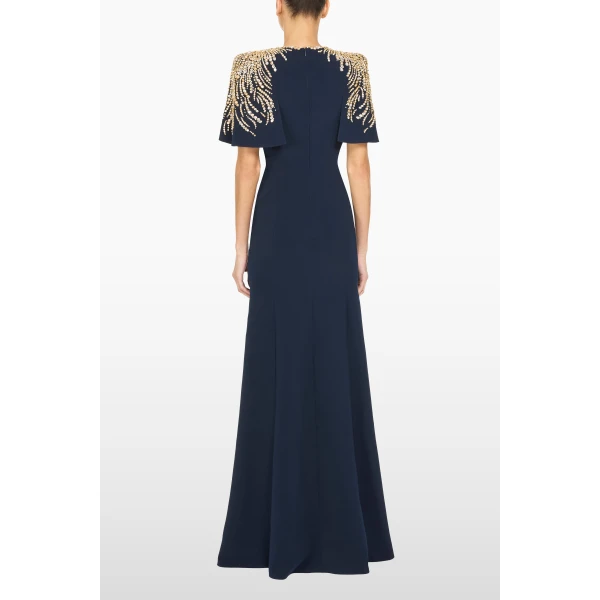 Jenny Packham Petal Dress in Ink | Evening Gowns | Coveti