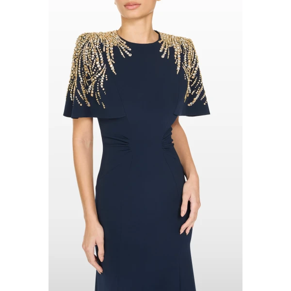 Jenny Packham Petal Dress in Ink | Evening Gowns | Coveti