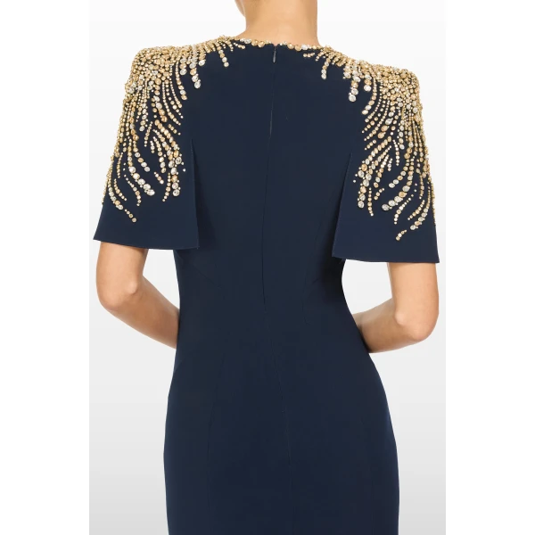 Jenny Packham Petal Dress in Ink | Evening Gowns | Coveti
