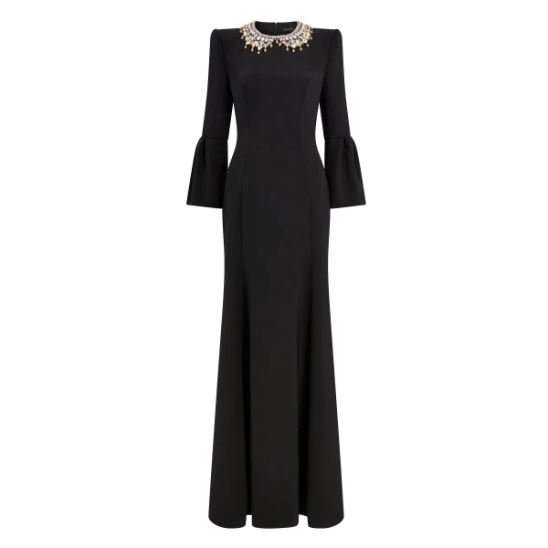 Jenny Packham Pueblo Dress in Liquorice | Coveti