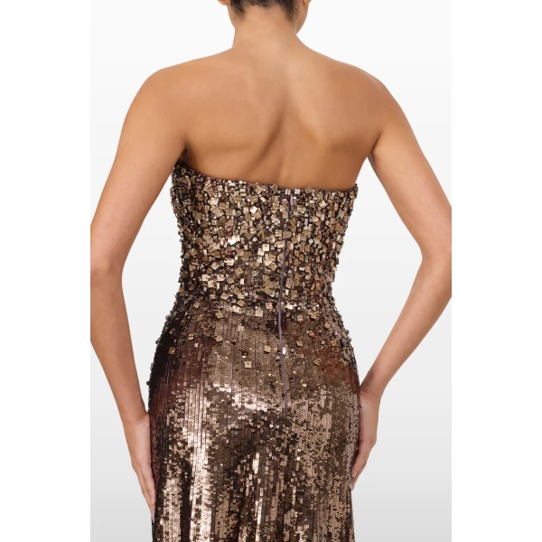 Jenny Packham Rey Dress in Mocha | Evening Gowns | Coveti