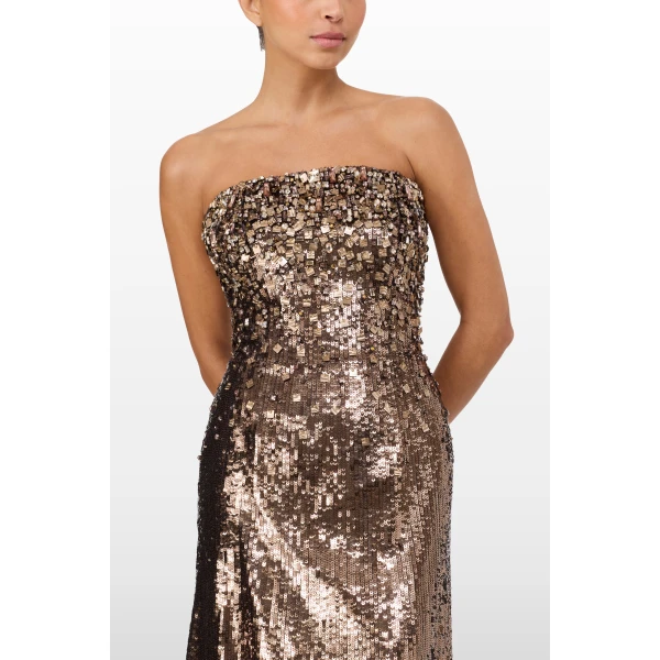 Jenny Packham Rey Dress in Mocha | Evening Gowns | Coveti