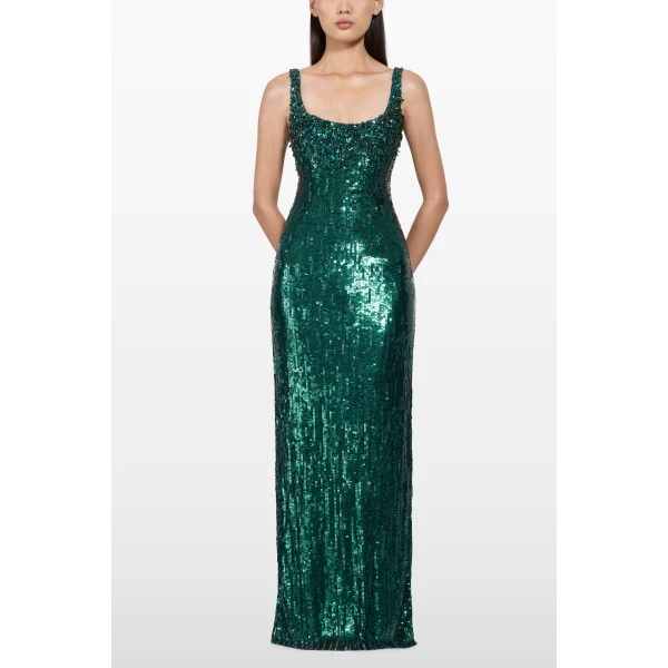 Jenny Packham Rosalie Dress in Fern Green | Evening Gowns | Coveti