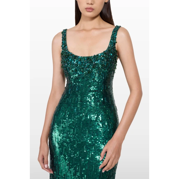 Jenny Packham Rosalie Dress in Fern Green | Evening Gowns | Coveti