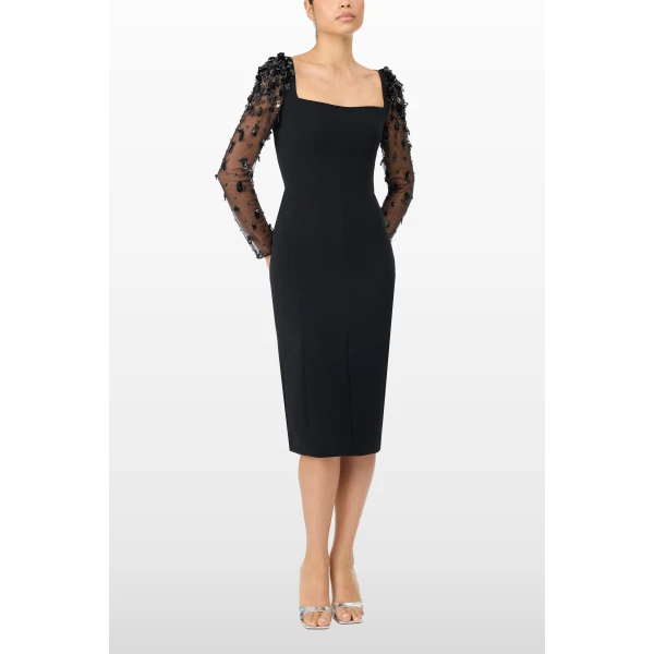 Jenny Packham Swift Dress in Liquorice | Midi Dresses | Coveti