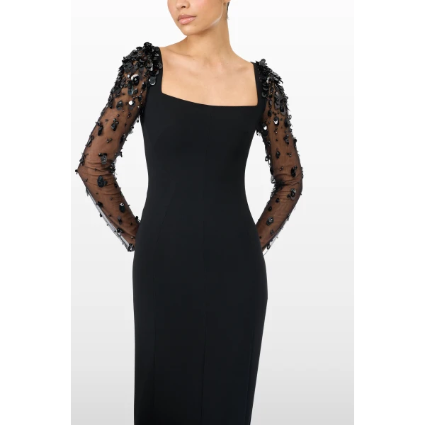 Jenny Packham Swift Dress in Liquorice | Midi Dresses | Coveti