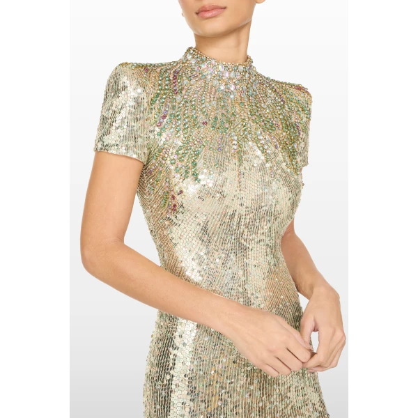 Jenny Packham Tala Dress in Marmo Green | Mini Dresses | Coveti