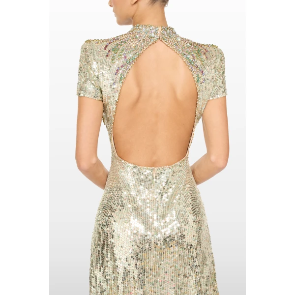 Jenny Packham Tala Dress in Marmo Green | Mini Dresses | Coveti