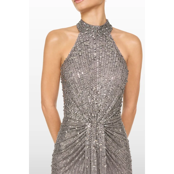Jenny Packham Whisper Dress in Granite | Evening Gowns | Coveti