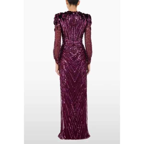 Jenny Packham Xenia Dress in Purple Muscadine | Evening Gowns | Coveti