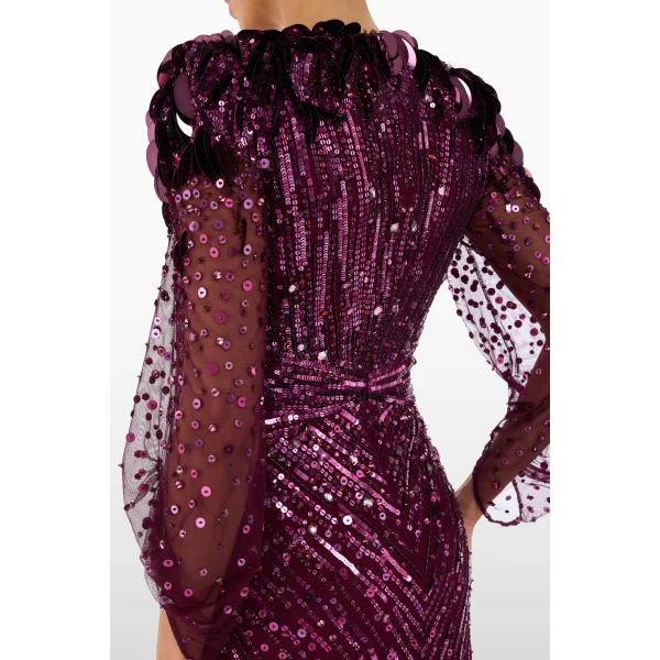 Jenny Packham Xenia Dress in Purple Muscadine | Evening Gowns | Coveti