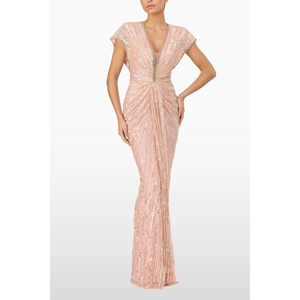 Jenny Packham Zola Dress in Peach Fizz | Evening Gowns | Coveti