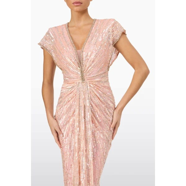 Jenny Packham Zola Dress in Peach Fizz | Evening Gowns | Coveti