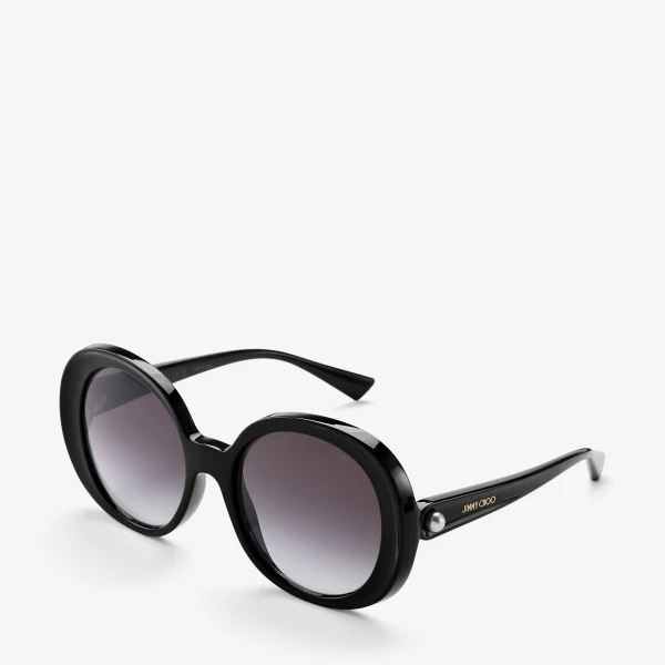 Black Jimmy Choo Adela Sunglasses, view 2 | Sunglasses