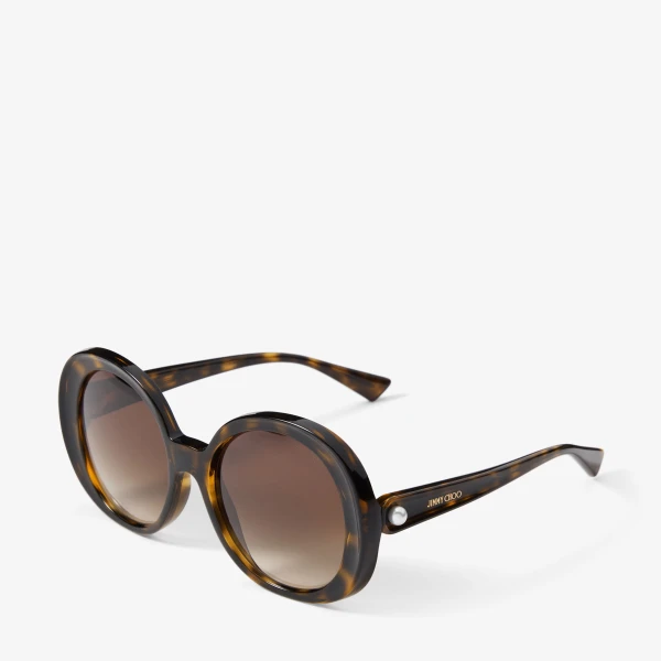 Havana Jimmy Choo Adela Sunglasses, view 2 | Sunglasses