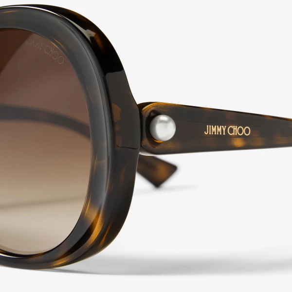 Havana Jimmy Choo Adela Sunglasses, view 3 | Sunglasses
