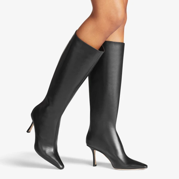 Black Jimmy Choo Agathe Knee Boot 85, view 2 | Boots