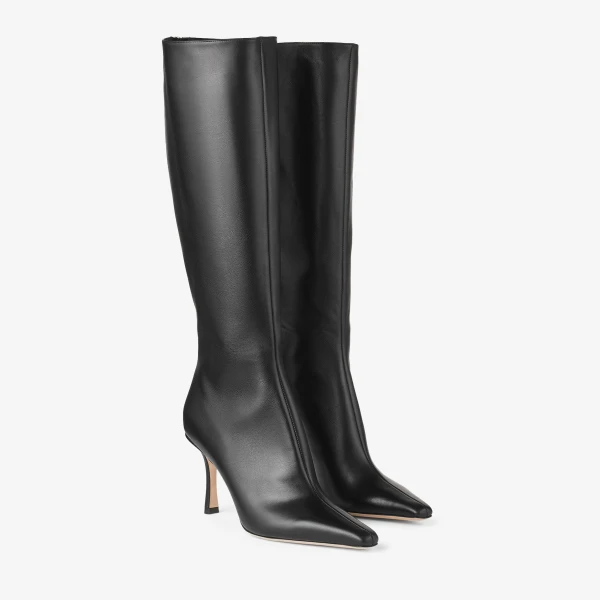 Black Jimmy Choo Agathe Knee Boot 85, view 3 | Boots