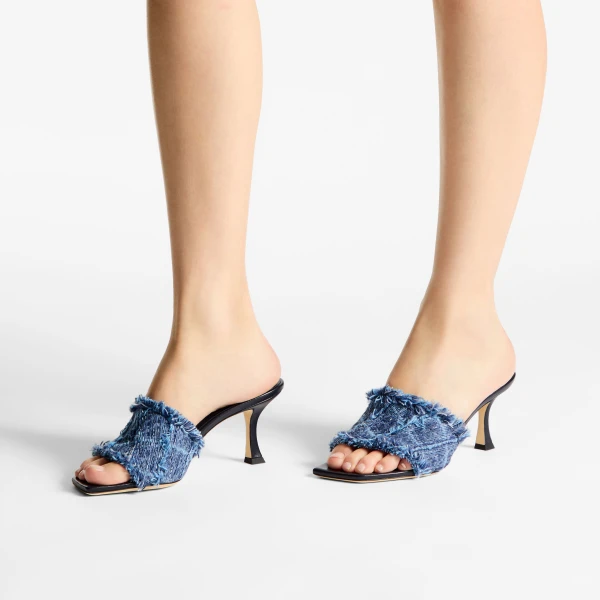 Denim Jimmy Choo Alexia 70 Sandals, view 2 | Sandals