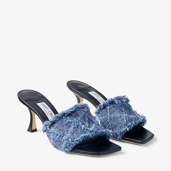 Denim Jimmy Choo Alexia 70 Sandals, view 3 | Sandals