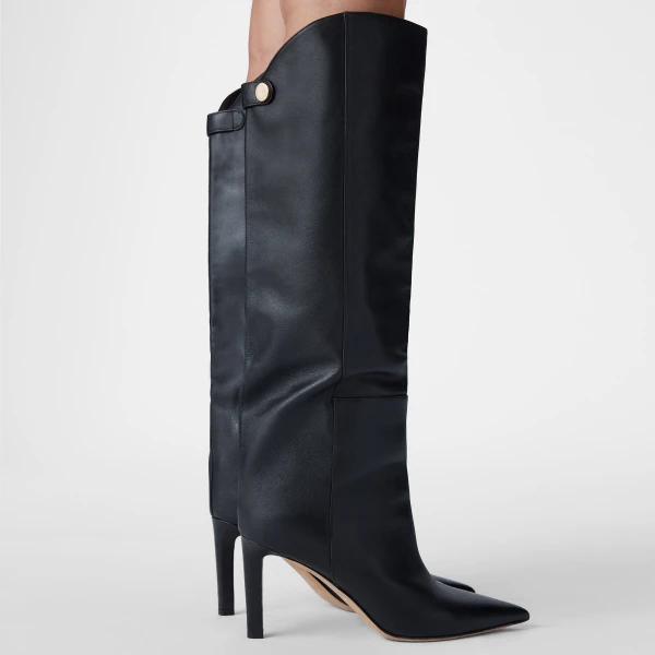 Black Jimmy Choo Alizze Knee Boot 85, view 3 | Boots
