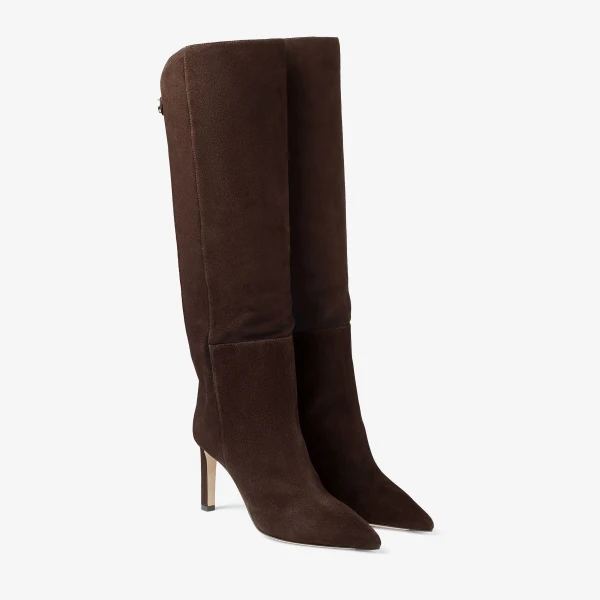 Chocolate Jimmy Choo Alizze Knee Boot 85, view 2 | Boots