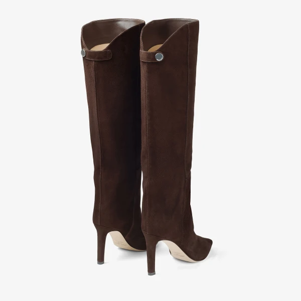Chocolate Jimmy Choo Alizze Knee Boot 85, view 4 | Boots