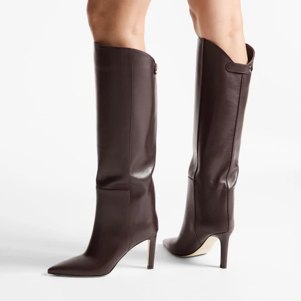 Deep Merlot Jimmy Choo Alizze Knee Boot 85, view 2 | Boots