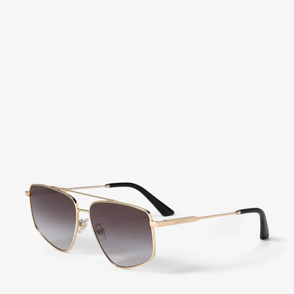 Pale Gold Jimmy Choo Alyssa Sunglasses, view 2 | Sunglasses