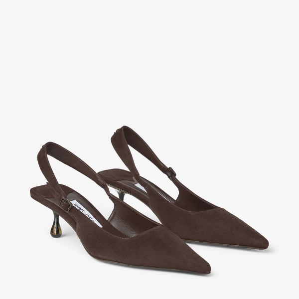 Chocolate Jimmy Choo Amel 50 Pumps, view 3 | Heels
