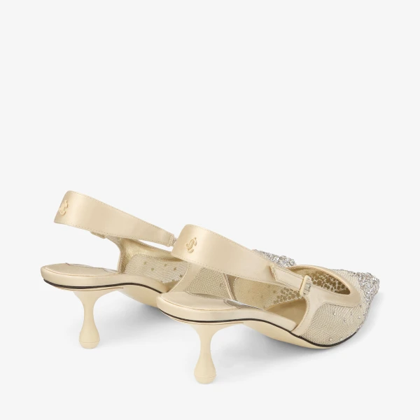 Light Soft Gold and Crystal Honey Jimmy Choo Amel 50 Pumps, view 5 | Heels