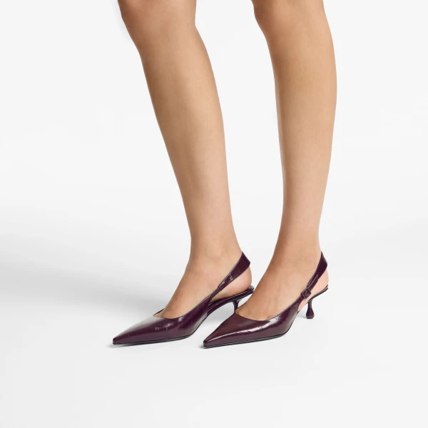 Dark Merlot Jimmy Choo Amel 50 Slingbacks, view 2 | Heels
